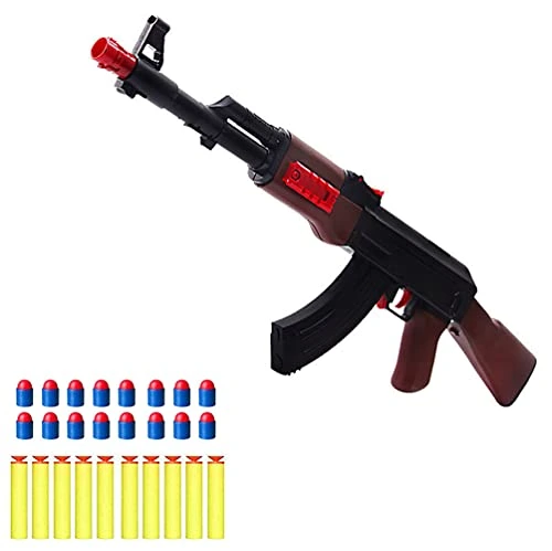 AK 47 Toy Gun Machine Assault ak-47 Rifle Toy with Soft Bullet&Foam EVA Darts Airsoft Toy Tactical Army Game Boys Playset for Kids
