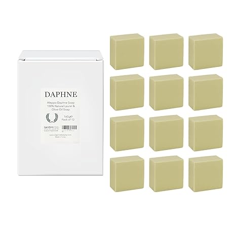 Aleppo Soap Bar - Handmade - 100% Pure Natural, Vegan with Olive Oil & Laurel, Body Soap, Face Soap,and Bath Soap, Detox Spa Soap Bar Gift Set 5.6 oz Each Bar (12 Bars)