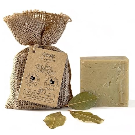 Aleppo Soap Bar Organic Natural Vegan Traditional Handmade Antique - For Skin Allergies, Psoriasis, Eczema. Use For Hair And Reduce Dry Scalp Problems - No Chemicals, Pure Natural Soaps!