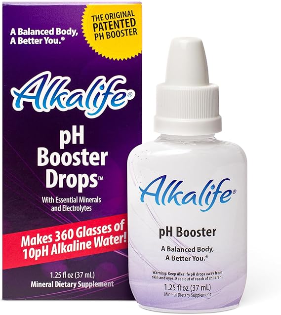 Alkalife Alkaline Water Drops | pH Booster Alkalizer for Drinking Water | Essential Mineral Additive, Electrolyte Hydration Supplement | Neutralize Acid, Balance Body, Immune Support, Detox | 1.25oz