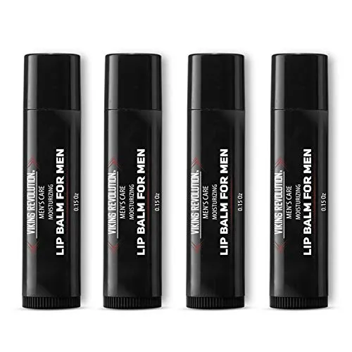 All Natural Lip Balm for Men - Mens Lip Moisturizer with Vitamin E - Lip Care for Men for Dry, Cracked, Chapped Lips