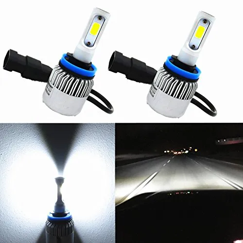 Alla Lighting COB Vision LED H11 Bulb 8000lm Xtreme Super Bright H8 H9 H11 LED Replacement 6000K ~ 6500K Xenon White