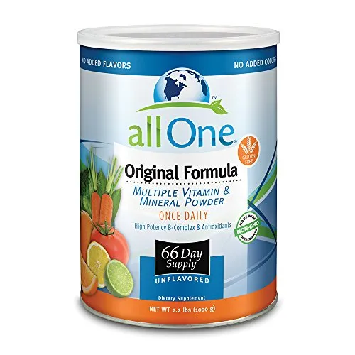 allOne Multiple Vitamin & Mineral Powder Original Formula Once Daily Multivitamin Mineral & Amino Acid Supplement w/ 8g Protein 66 Servings