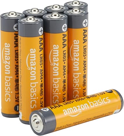 Amazon Basics AAA Alkaline High-Performance Batteries, 1.5 Volt, 10-Year Shelf Life, 8 count (Pack of 1)
