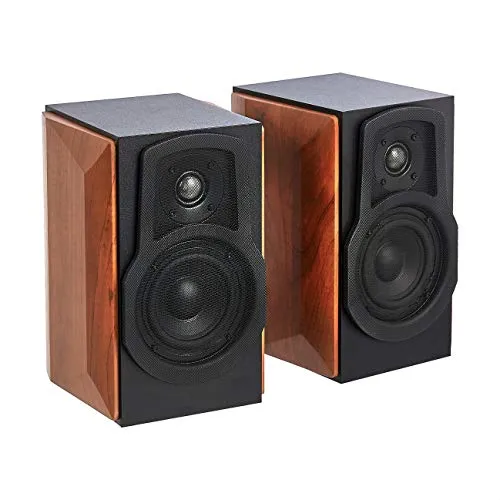 Amazon Basics Bookshelf Speakers with Passive Speaker, 50W, 50-20KHz