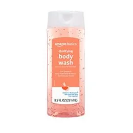 Amazon Basics Clarifying Pink Grapefruit Body Wash, 2% Salicylic Acid Acne Treatment, Dermatologist Tested, 8.5 Fluid Ounces, Pack of 1