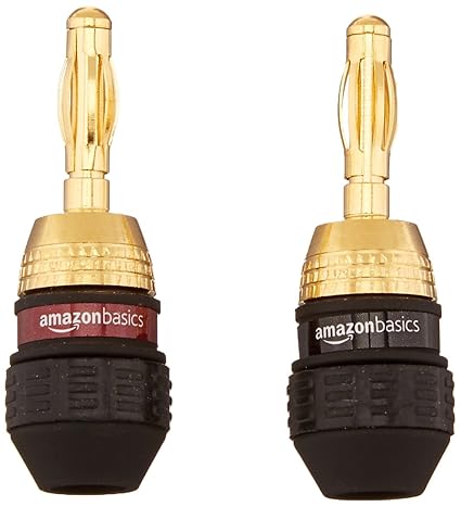 Amazon Basics Speaker Connector Banana Plug to Banana Plug, 0.5