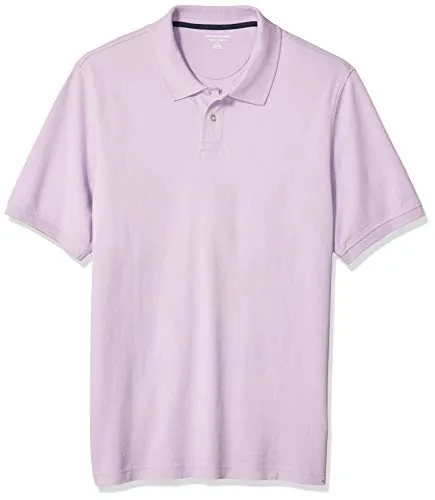 Amazon Essentials Men's Regular-Fit Cotton Pique Polo Shirt, -Lavendar, Large