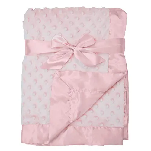 American Baby Company Heavenly Soft Chenille Minky Dot Receiving Blanket, Pink, 30