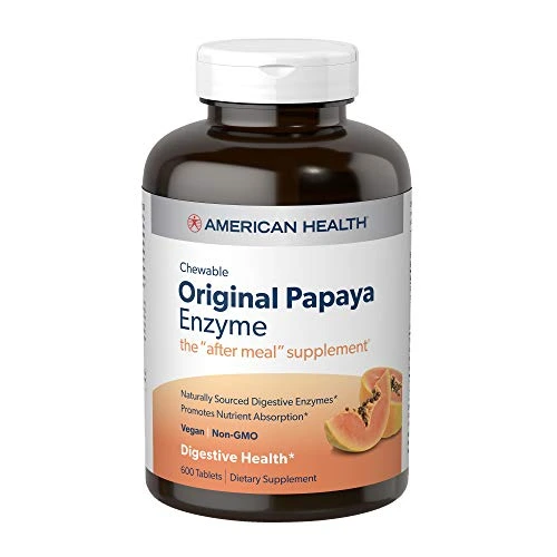 American Health Super Papaya Enzyme Plus Chewable Tablets, Natural Papaya Flavor - 360 Count, 120 Total Servings