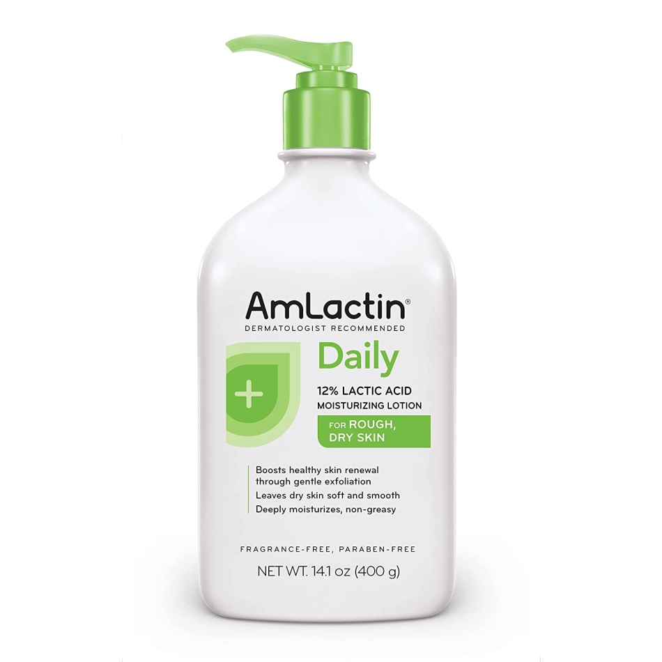 AmLactin Daily Moisturizing Body Lotion , 14.1 Ounce (Pack of 1) Bottle with Pump, Paraben Free