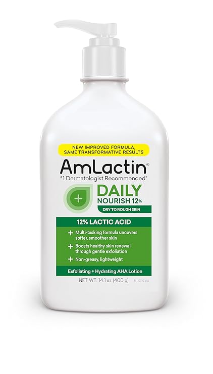 AmLactin Daily Moisturizing Body Lotion , 14.1 Ounce (Pack of 1) Bottle with Pump, Paraben Free