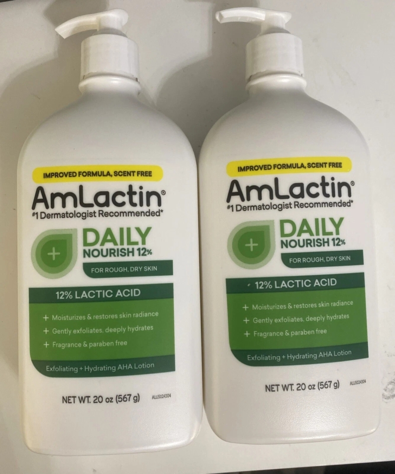 2 packs AmLactin Moisturizing Body Lotion 12% Lactic Acid, 20 Oz /pack NEW