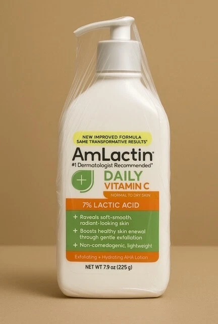 AmLactin Daily Vitamin C Lotion 225g 7.9 oz Body Lotion with 7% Lactic Acid USA