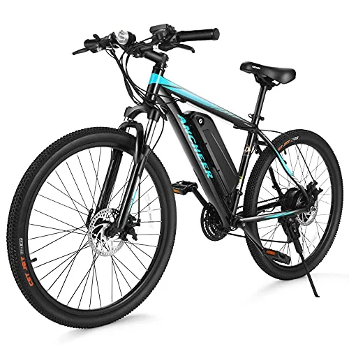 ANCHEER Electric Bike Electric Mountain Bike 350W Ebike 26'' Electric Bicycle, 20MPH Adults Ebike with Removable 10.4Ah Battery, Professional 21 Speed Gears