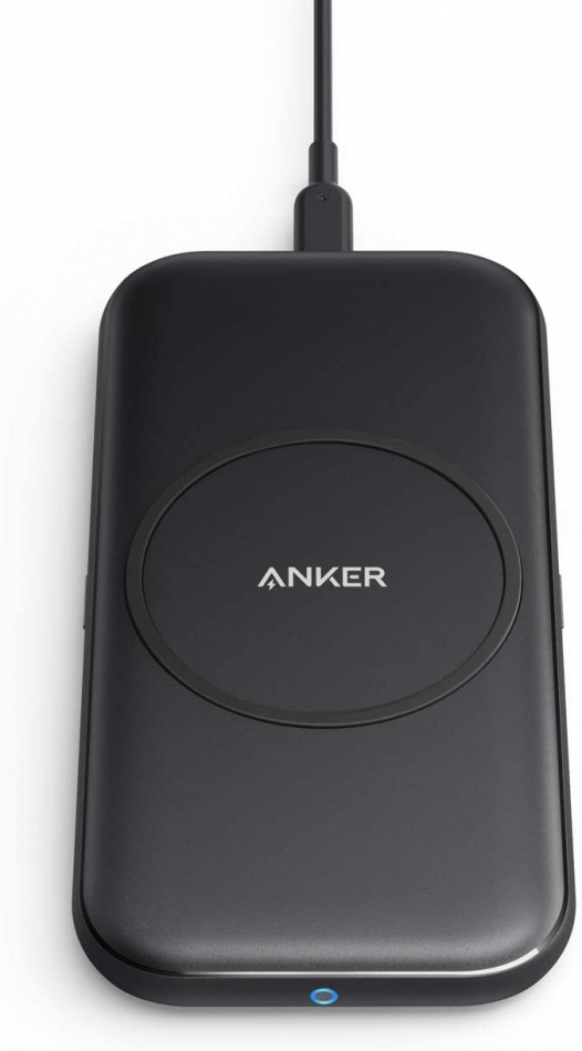 Anker - wireless charger, PowerWave Base Pad Qi certified, 7.5W for iPhone 11, 10W for Galaxy S10 and more (without AC adapter)