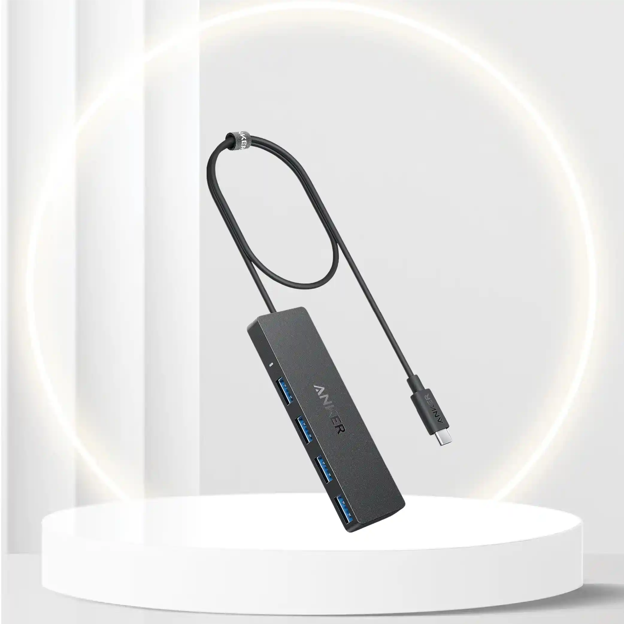 Anker 4-Port USB 3.0 Hub with 5Gbps Data Transfer, Ultra-Slim Data USB C Hub [Charging Not Supported], for MacBook, iMac, Surface, Mobile HDD, and More(USB-C, 2 ft)