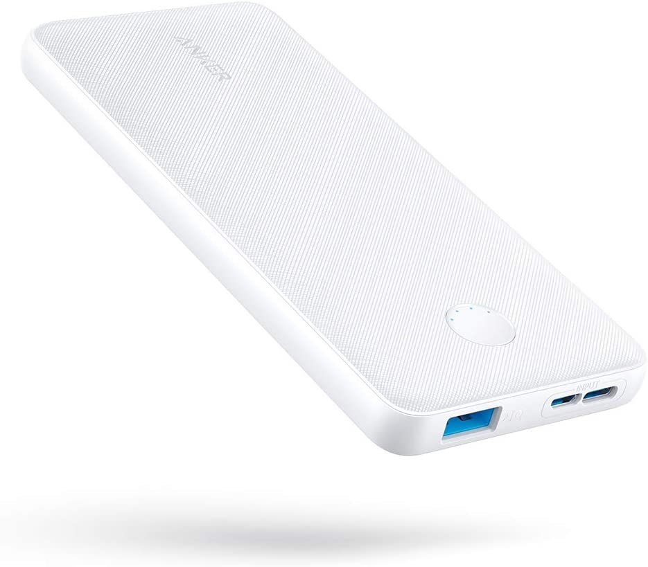 Anker Portable Charger, 313 Power Bank (PowerCore Slim 10K) 10000mAh Battery Pack with High-Speed PowerIQ Charging Technology and USB-C (Input Only) for iPhone, Samsung Galaxy, and More (White)