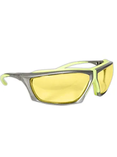 ANSI Z87 Impact Resistant Anti-Fog Safety Glasses with Ratcheting Temple System & TPR Cushion, UV Resistant, Scratch Resistant (1 Pair)