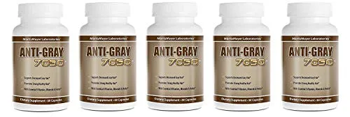 Anti Gray Hair 7050 Restore Natural Hair Color 60 Capsules Per Bottle 5 Bottles