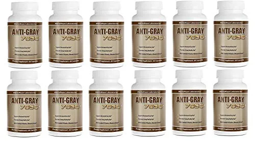 Anti Gray Hair 7050 Restore Natural Hair Color 60 Capsules Per Bottle 12 Bottles