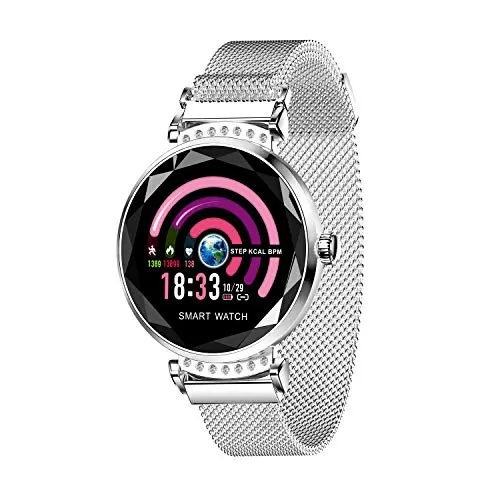 AOCKS H2 Smart Watch Blood Pressure Heart Rate Monitor Sport Waterproof Bracelet New Fitness Tracker (Silver)