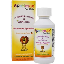 Apetimax Vitamins Lysine Royal Jelly Promotes Appetite Syrup for Adults and Kids (4oz for Kids)