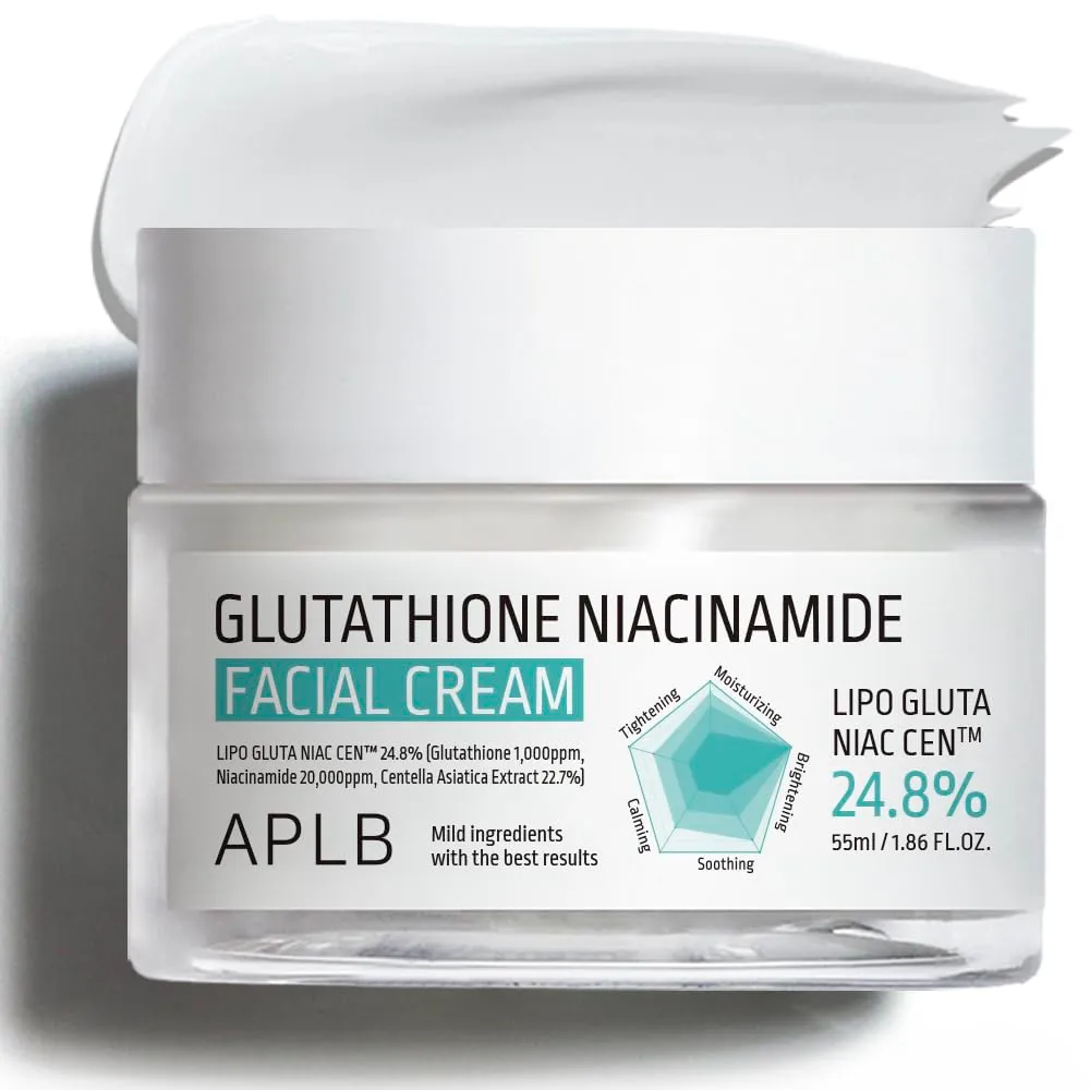 APLB Glutathione Niacinamide Facial Cream | LIPO GLUTA NIAC CEN 24.8% 1.86 FL.OZ/Korean Skincare, Deep hydration, Niacinamide, Improve skin elasticity, Improve skin texture
