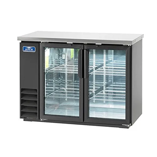 Arctic Air ABB48G 49-Inch Two Swinging Glass Doors Back Bar Refrigerator, 115v, 12.5 Cubic Feet, Black Stainless Steel