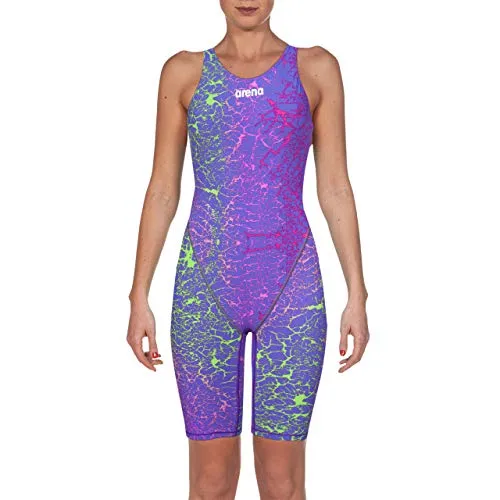 Arena Powerskin ST 2.0 Women's Open Back Racing Swimsuit, Storm Pink/Green, 24