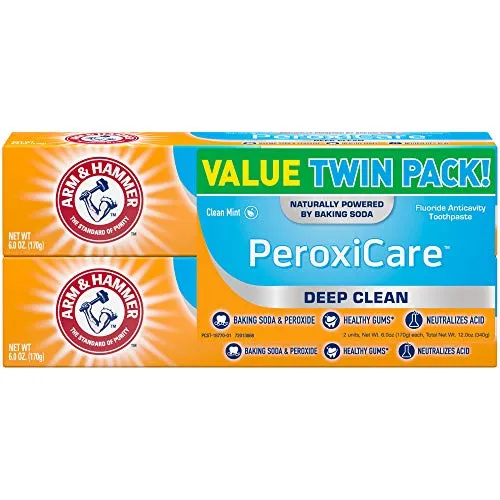 Arm & Hammer PeroxiCare Tartar Control Fluoride Toothpaste with Baking Soda & Peroxide-6 oz, 2 pk