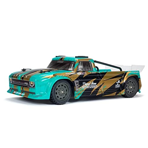 ARRMA RC Truck 1/8 Infraction 4X4 MEGA Resto-Mod Truck RTR (4 AA Batteries for Transmitter Not Included) , ARA4215V3T2, Teal/Bronze