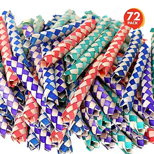ArtCreativity Finger Traps - Bulk Pack of 72 - Classic Chinese Bamboo Finger Traps for Kids and Adults, Cool Birthday Party Favors, Goodie Bag Stuffers, and Piï¿½ata Fillers, Assorted Colors