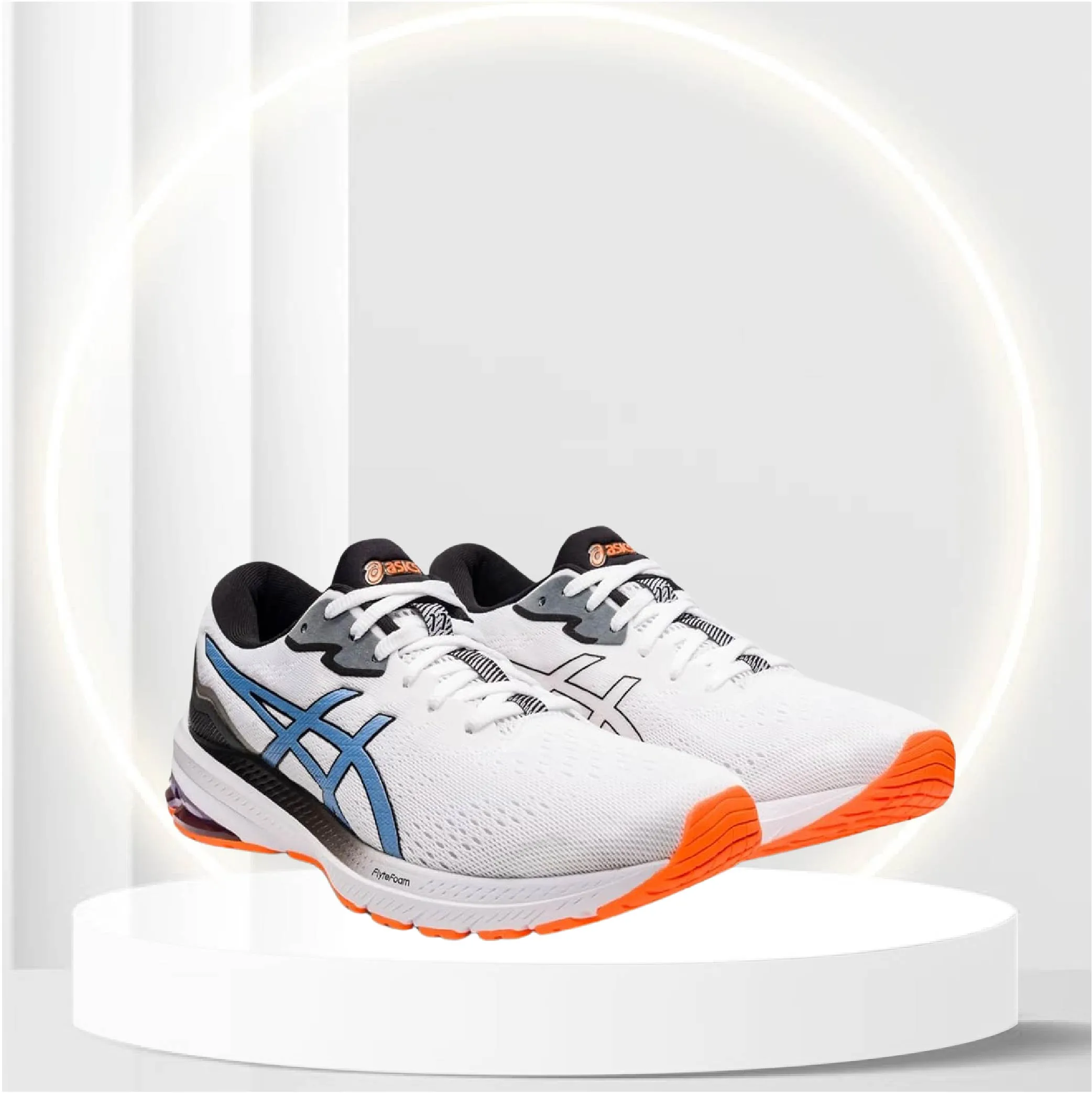 ASICS Men's GT-1000 11 Running Shoes, 11.5, White/Blue Harmony