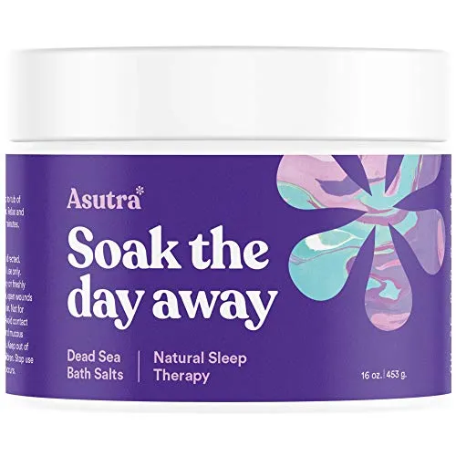 ASUTRA Dead Sea Bath Salts (Natural Sleep Therapy), 16 oz | Sweet Dreams & Insomnia Relief | Soak in Rich & Vital Healing Minerals | Natural & Organic Lavender, Rosemary, & Ylang Ylang Essential Oils