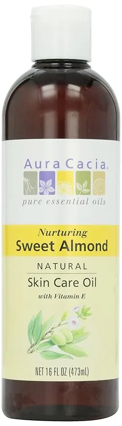 Aura Cacia Sweet Almond Skin Care Oil | GC/MS Tested for Purity | 480ml (16 fl. oz.)