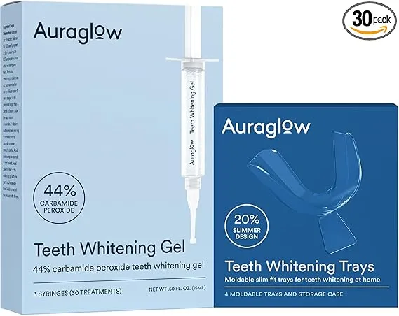 Auraglow 44% Gel and Teeth Whitening Trays
