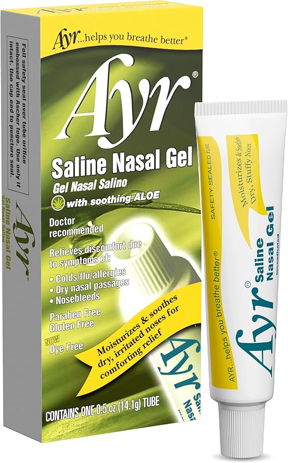 Ayr Saline Nasal Gel, With Soothing Aloe, 0.5 Ounce Tube