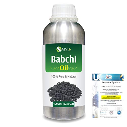 Babchi Oil (Psoralea Corylifolia) 100% Pure & Natural Undiluted Uncut Cold Pressed Carrier Oil | Best For Aromatherapy | Therapeutic Grade - 1000ml/33.8 fl oz Express Shipping