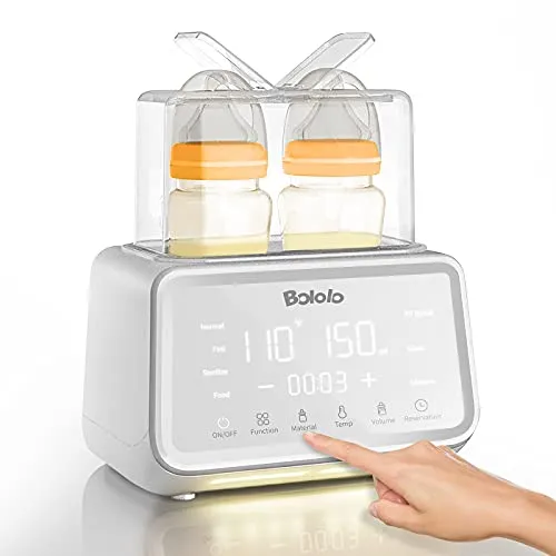 Baby Bottle Warmer | Bololo Bottle Warmer for breastmilk | 500W Stronger Power Fast Breast Milk Warmer| Baby Food Heater with Timer for Twins | 24H Temperature Control