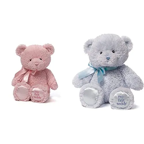 Baby GUND My 1st Teddy Bear Stuffed Animal Plush, Baby Girl Pink, 10