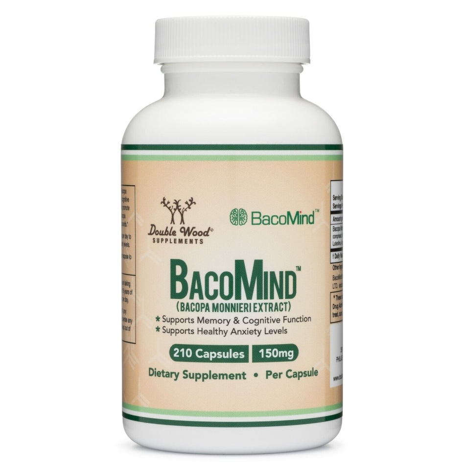 BacoMind (Patented Bacopa Monnieri Extract) 210 x 150 mg Vegan Capsules