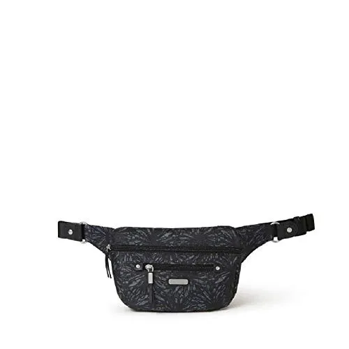 Baggallini Sightseer Waist Pack Bag, Onyx Floral, One Size