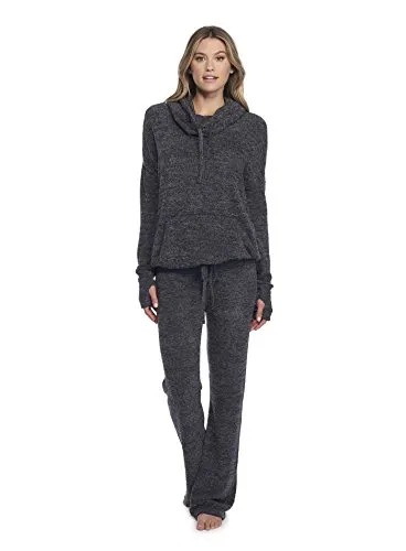 Barefoot Dreams CozyChic Lite Pebble Beach Pullover Heathered Black/Graphite
