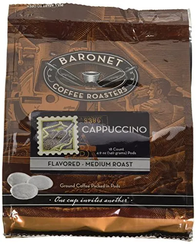 Baronet Coffee Cappuccino Coffee Pods, 54 Count