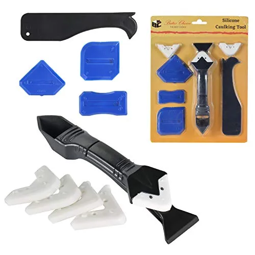 Bates- Caulking Tool, 9 Pcs, Caulk Remover, Caulking Tool Kit, Glass Glue Angle Scraper, Silicone Caulking Tool, Caulk Tool, Silicone Scraper, Caulk Removal Tool, 3 in 1 Silicone Caulking Tools