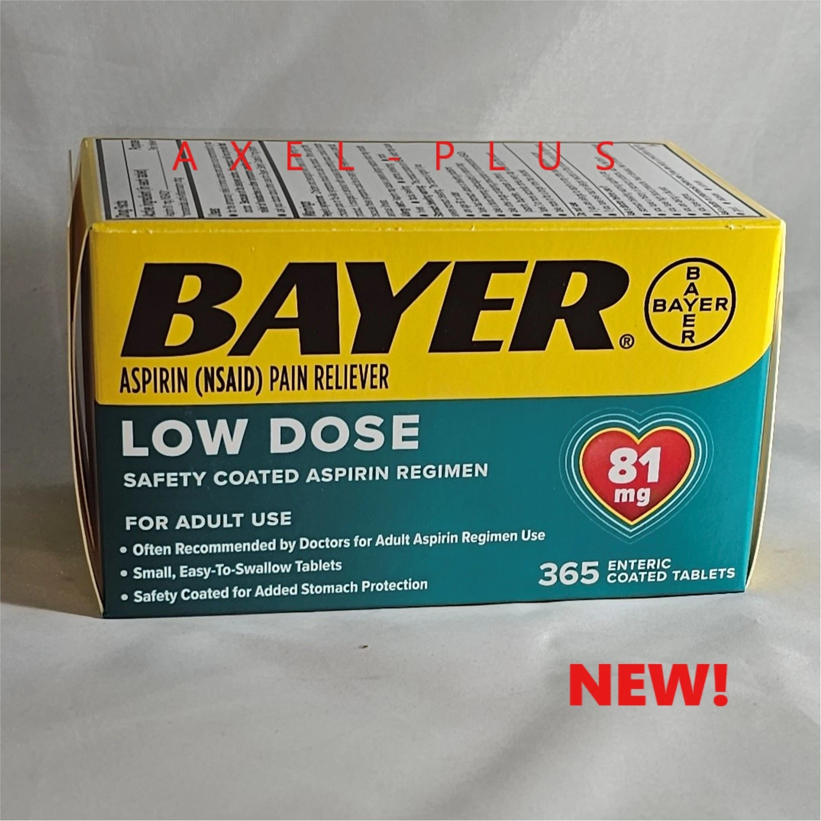Bayer Low Dose Aspirin Regimen - 365 Tablets 81 mg