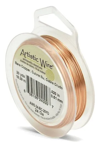 Beadalon Artistic, 24 Gauge, Bare Copper, 20 yd (18.3 m) Craft Wire