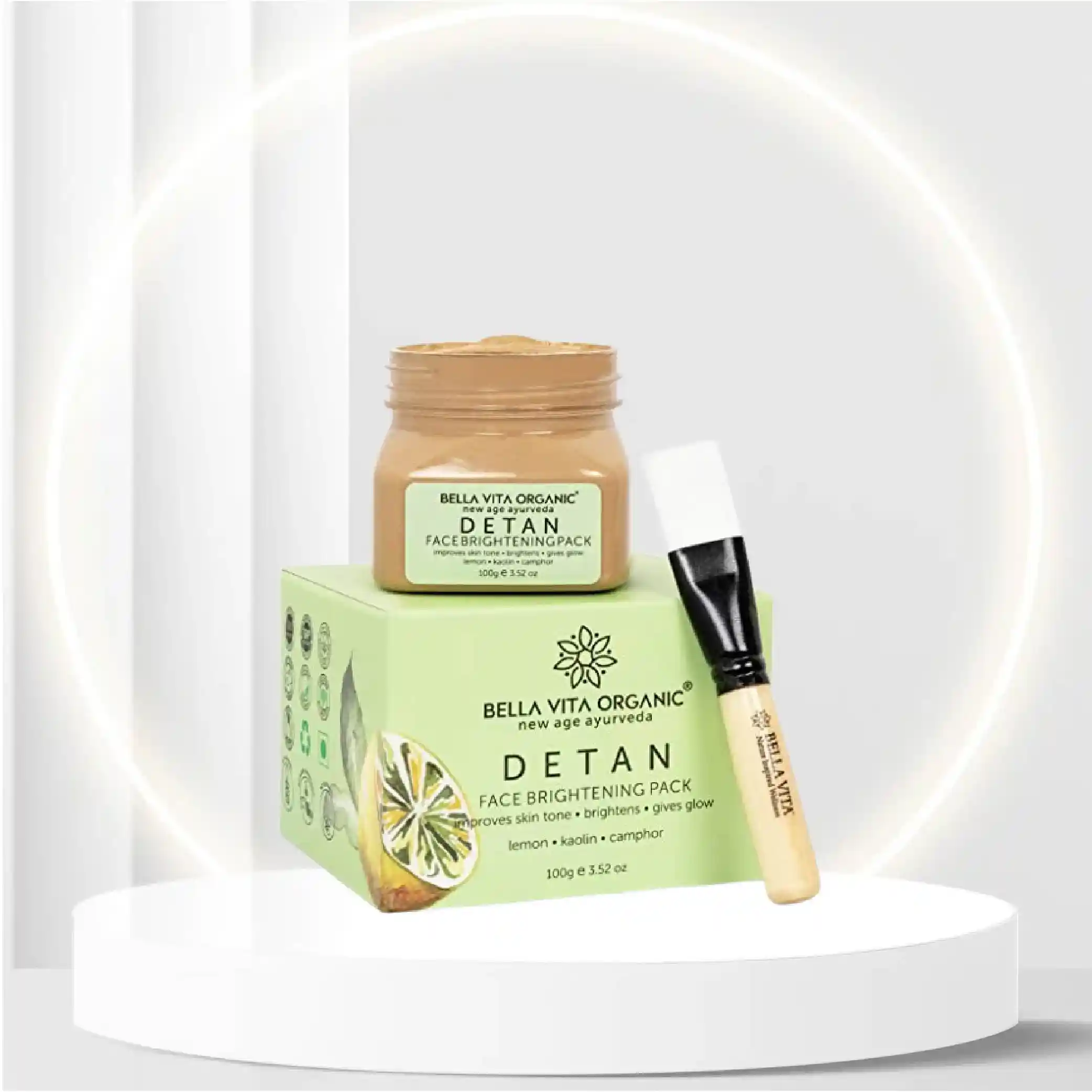 Bella Vita Organic De Tan Removal Face Pack For Fairness, Whitening, Skin Tightening, Glow & Sun Protect For Women and Men, 60g