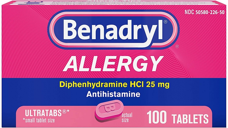 Benadryl Ultratabs Antihistamine Allergy Relief Tablets Diphenhydramine HCl 25mg100 ct